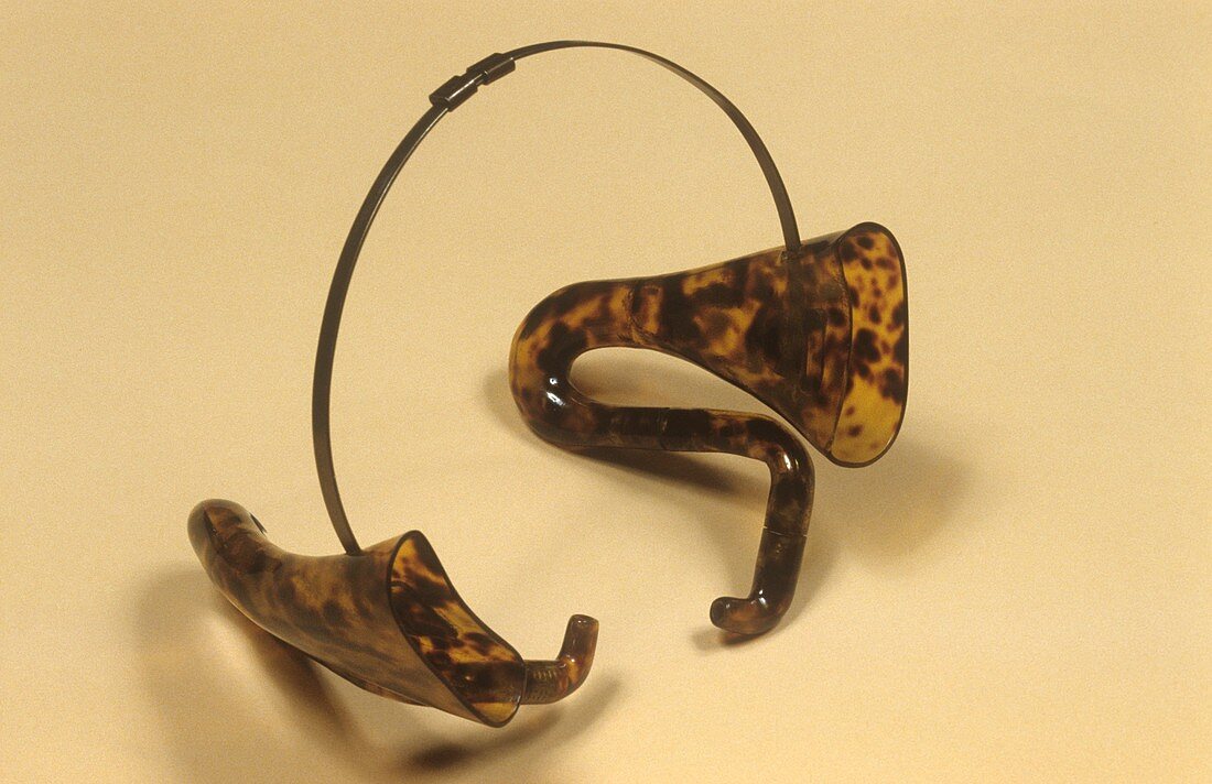 Ear cornets with headband,circa 1910