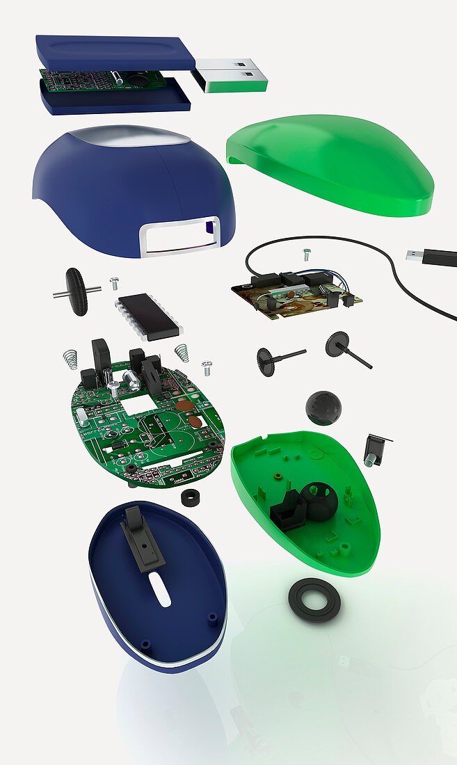Inside parts of mechanical mouse