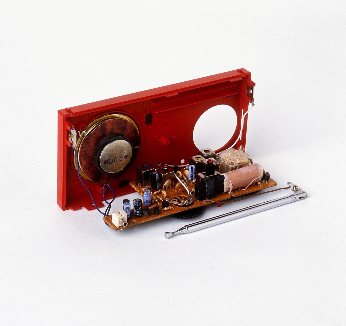 Insides of a portable radio