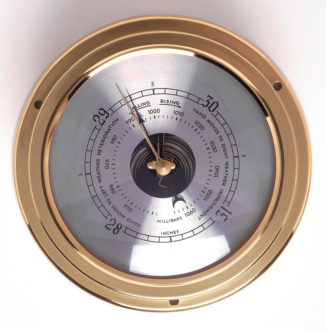 Gold-rimmed barometer
