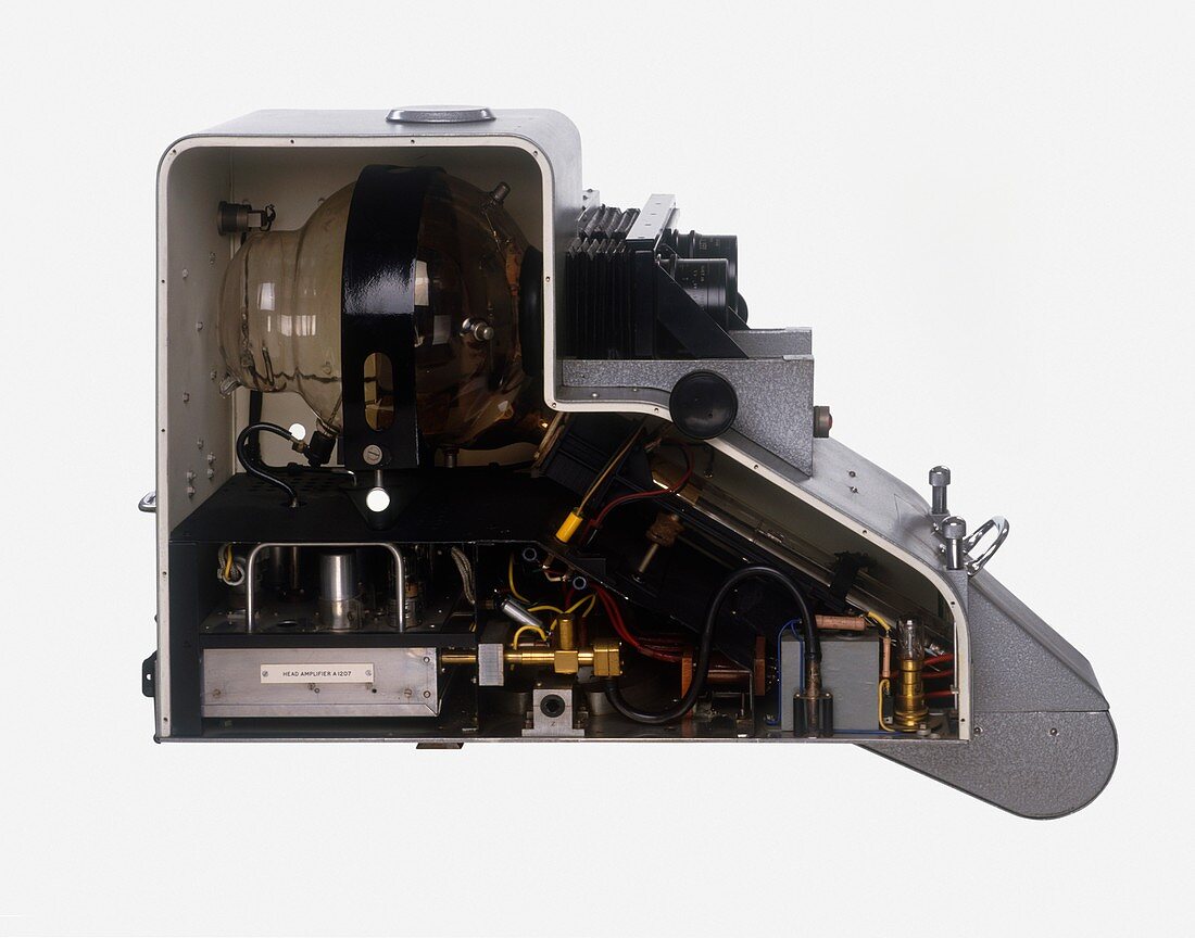 The inside of a television camera