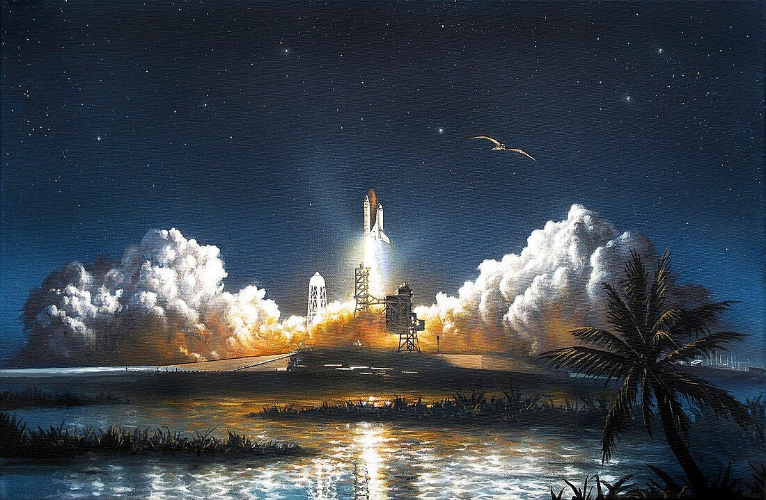 Space Shuttle launch,artwork