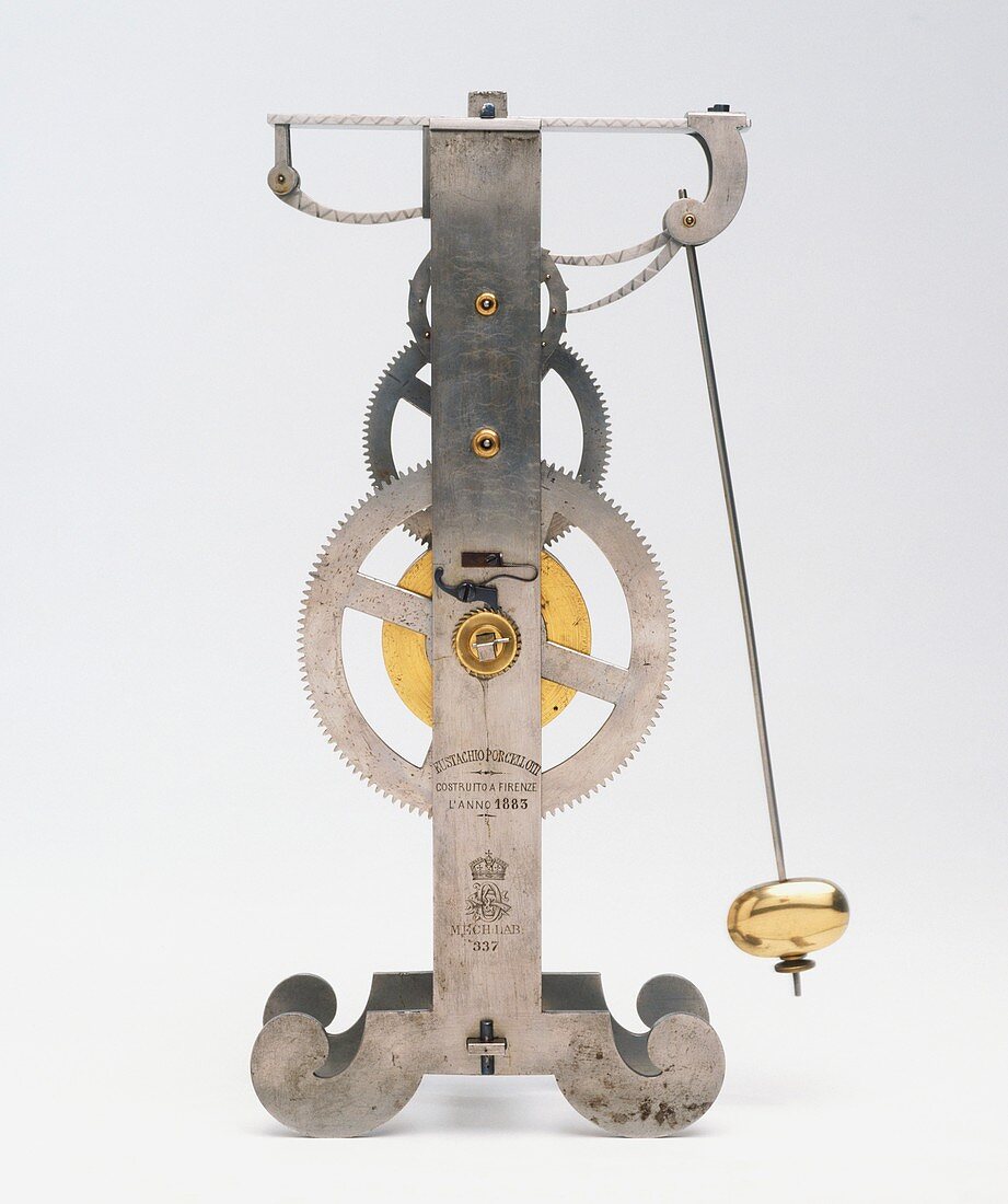 Pendulum clock built in 1883