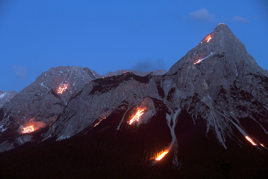 Solstice celebrations,Austrian Alps