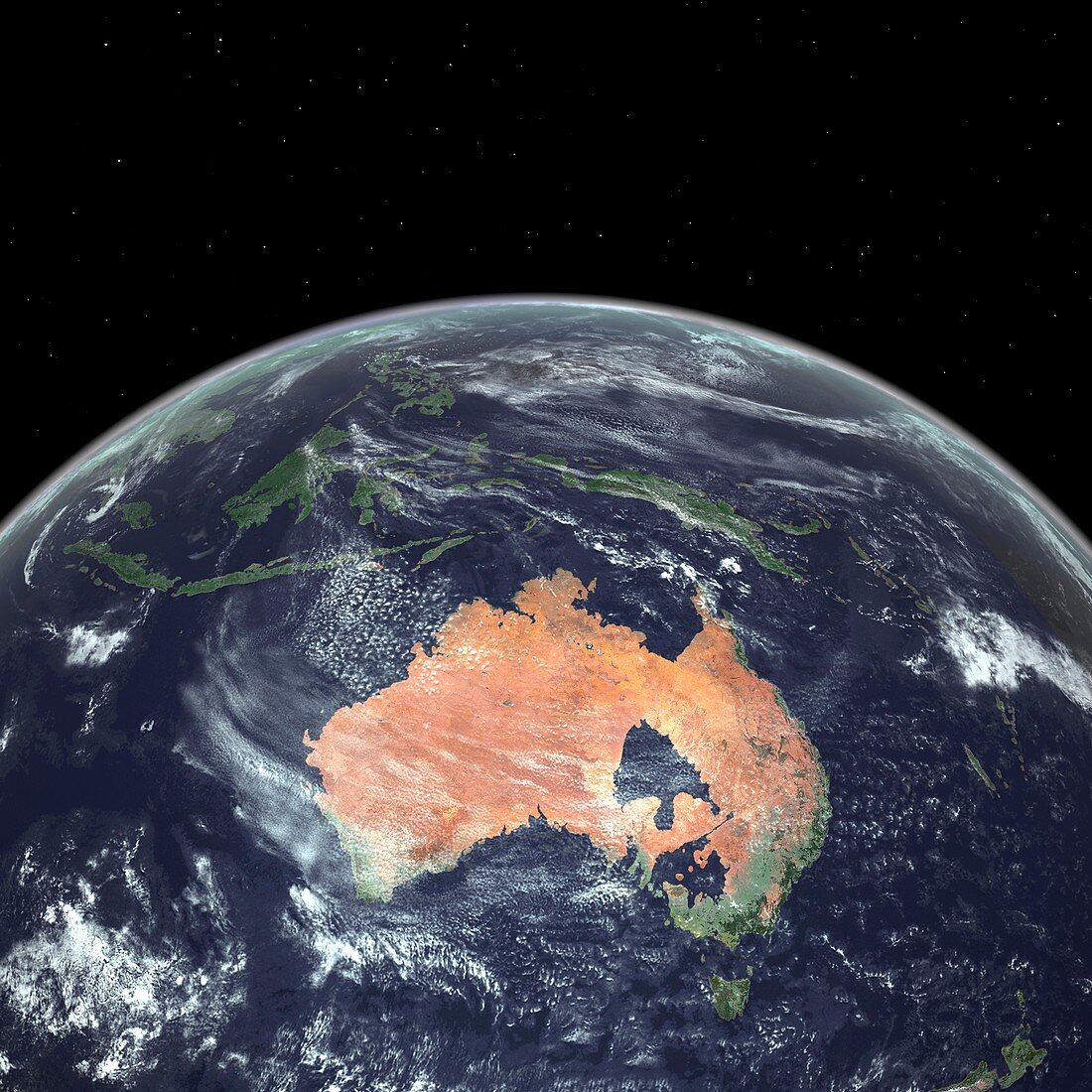 Australia with sea level rise,artwork