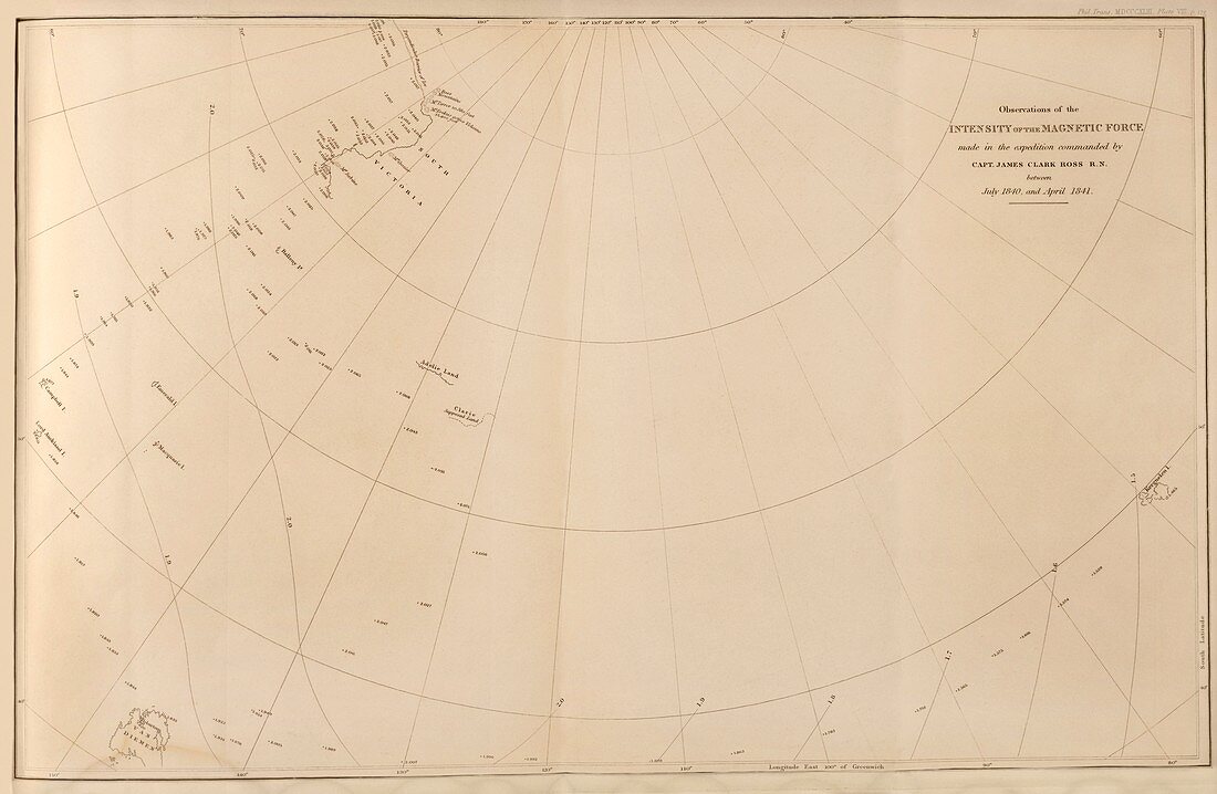 Antarctic magnetism observations,1840s