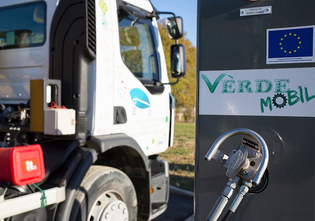 Biogas-powered truck