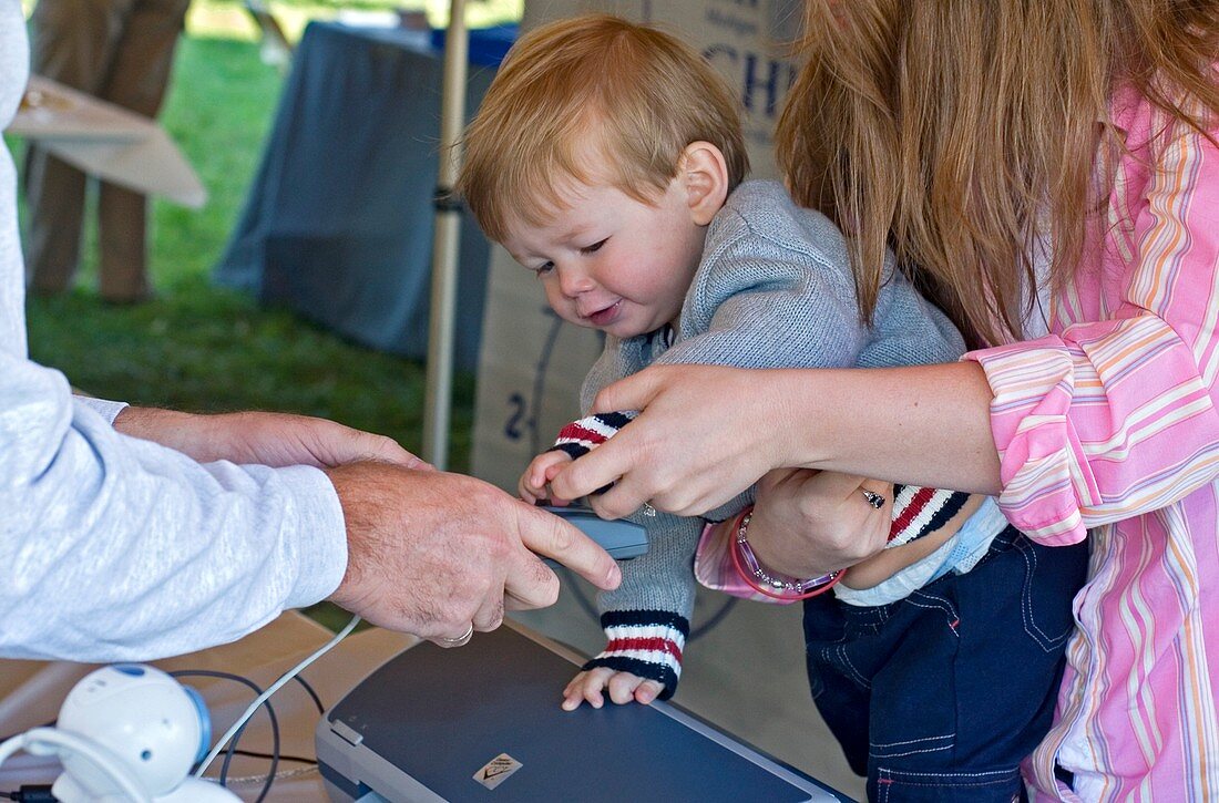 Fingerprinting a child
