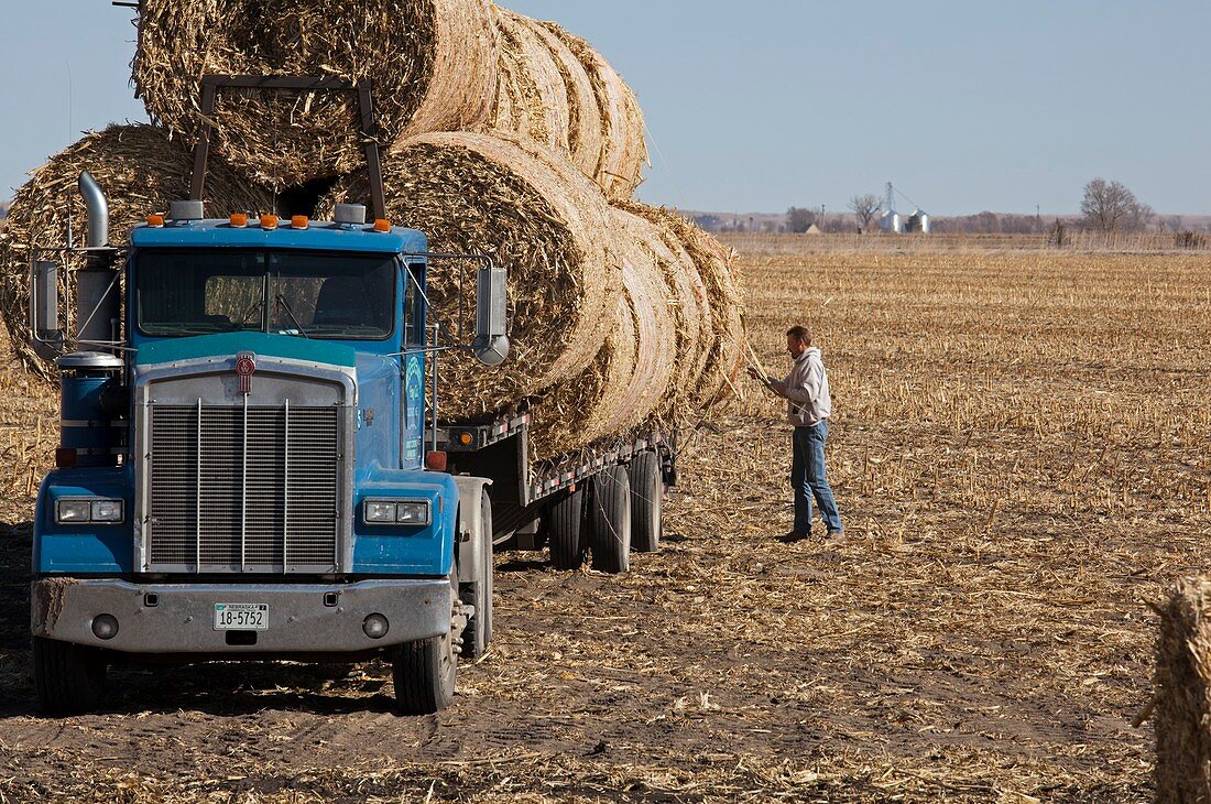 Transporting bales of hay