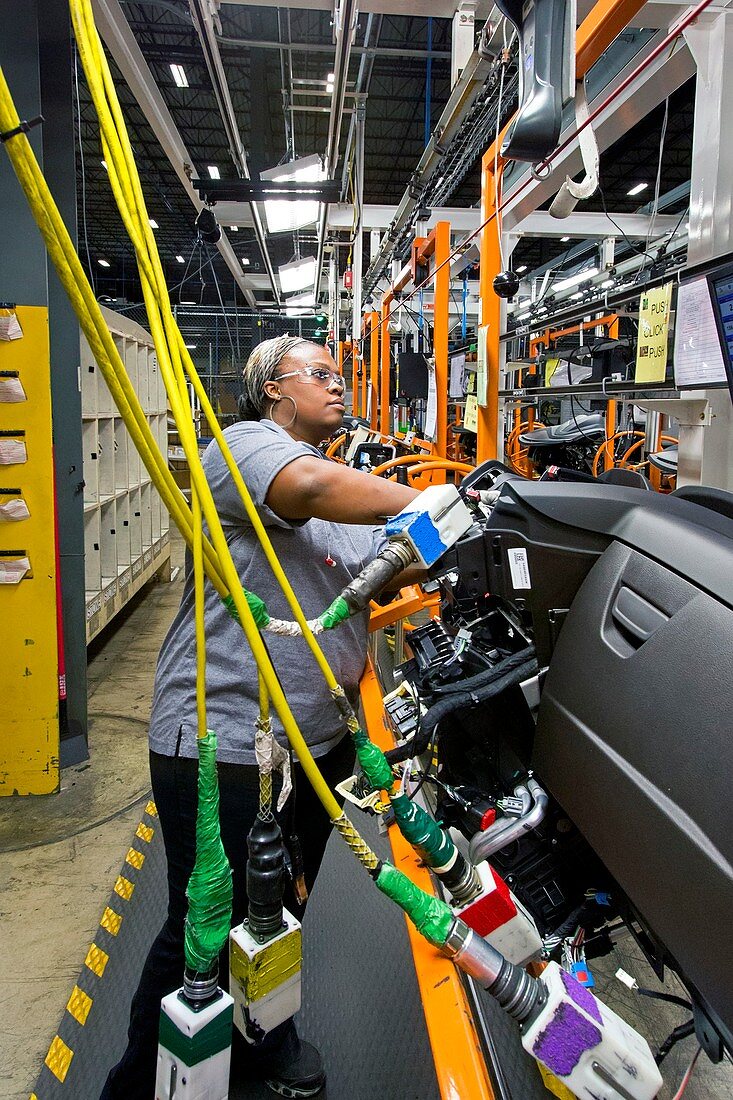 Car dashboard assembly line