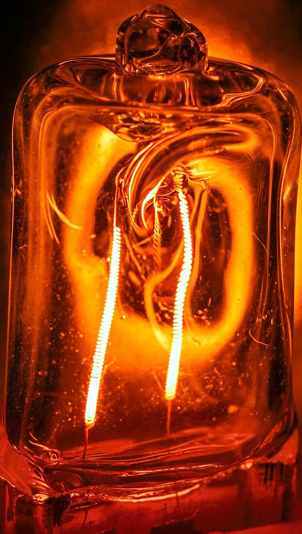 Macro photograph of a tungsten filament