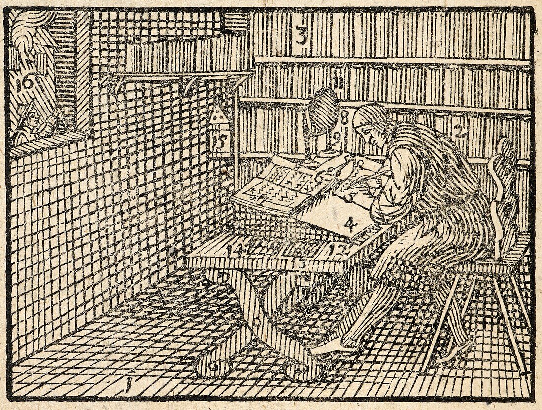 Student studying,17th century artwork