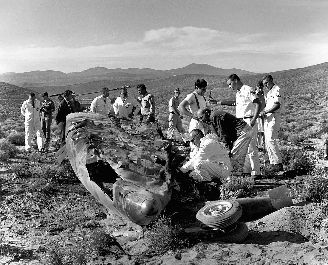 X-15 aircraft crash site,1967