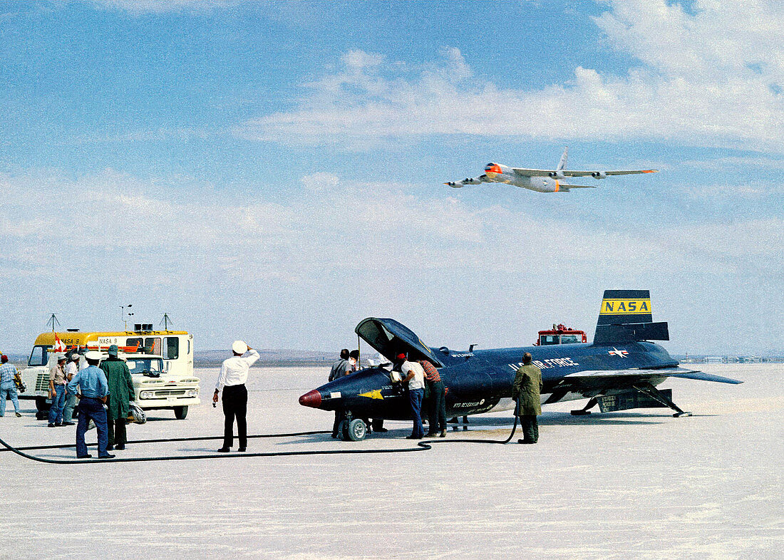 X-15 aircraft after landing,1961
