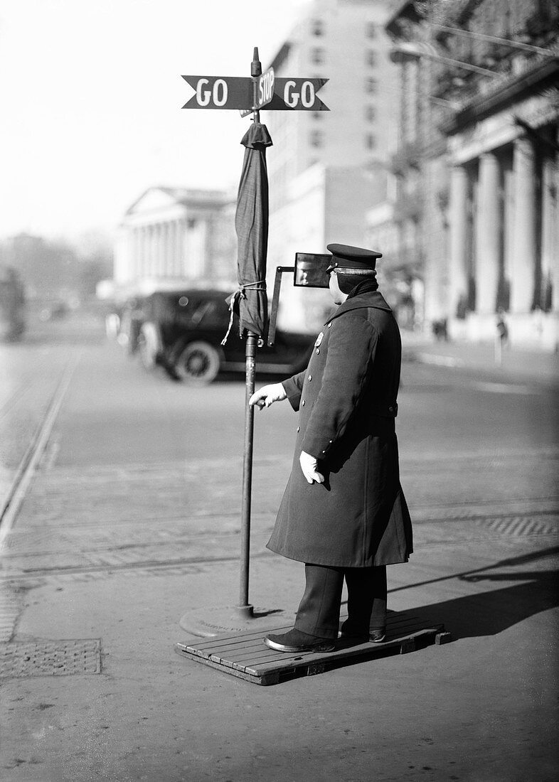 Traffic officer,USA,early 20th century