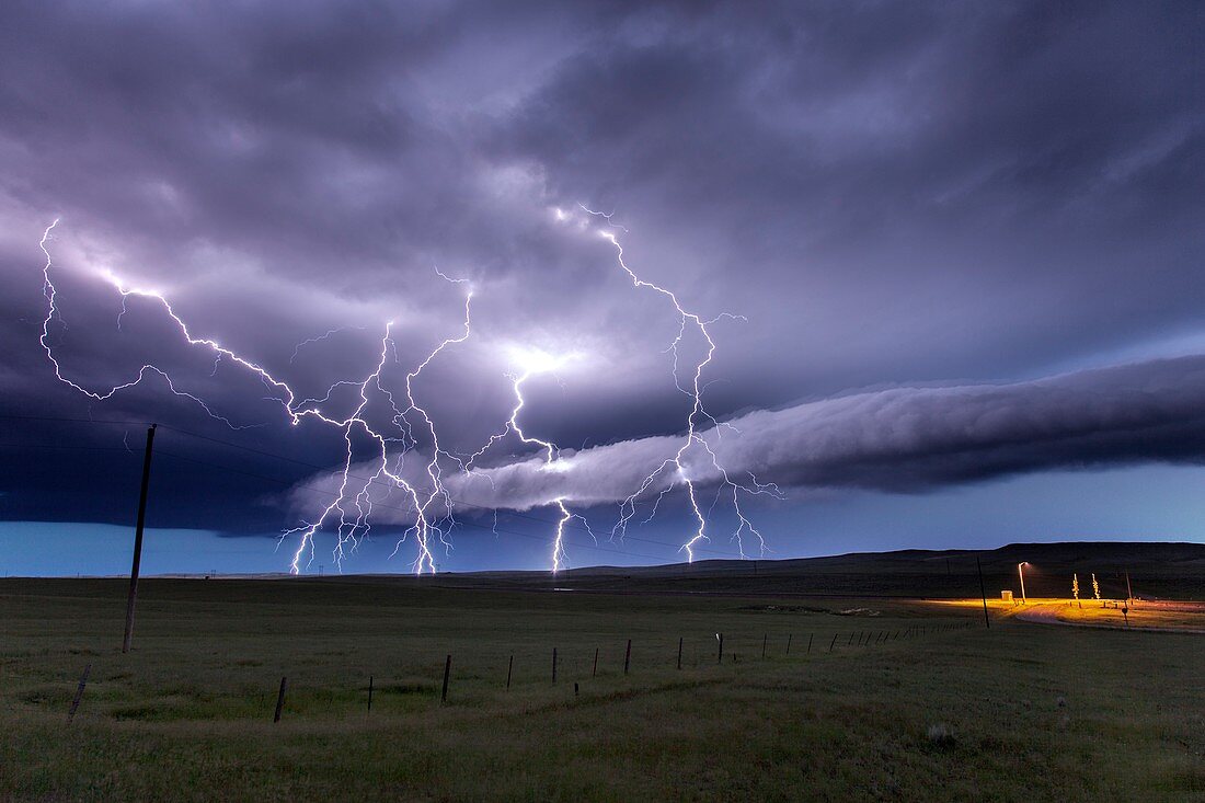 Lightning strikes,Wyoming,USA