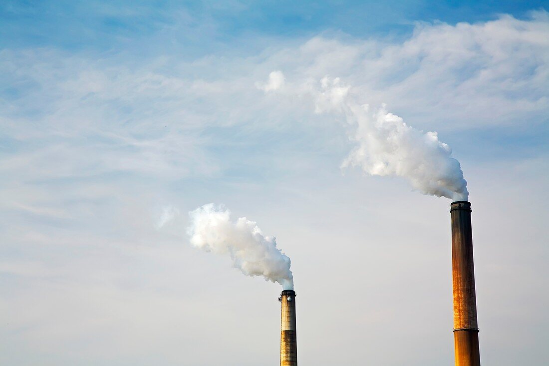 Power station smoke stacks