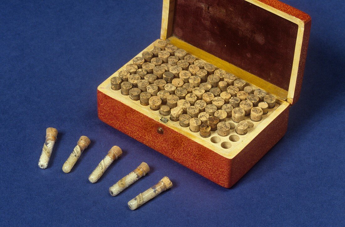 Homeopathic medicine phials,circa 1880