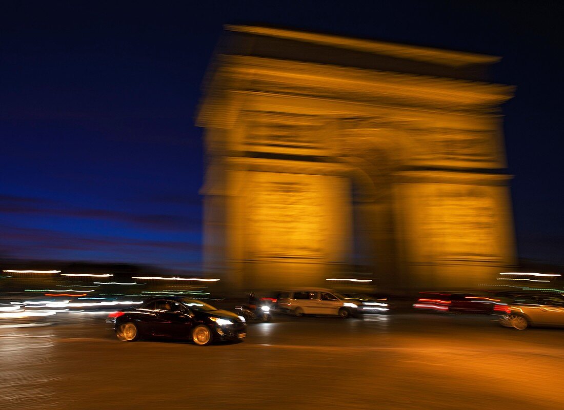 Traffic at the Arc de Triomphe,France