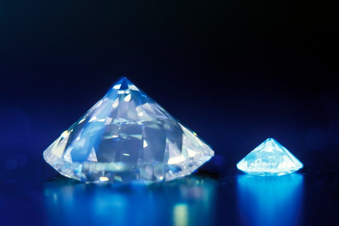 Diamonds under UV light