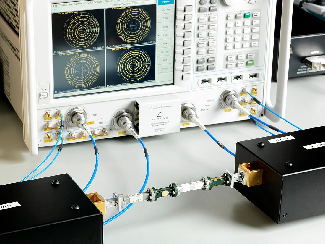 Millimetre radio waveguide testing