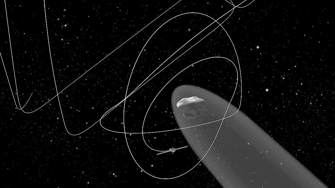 Rosetta spacecraft approaching comet