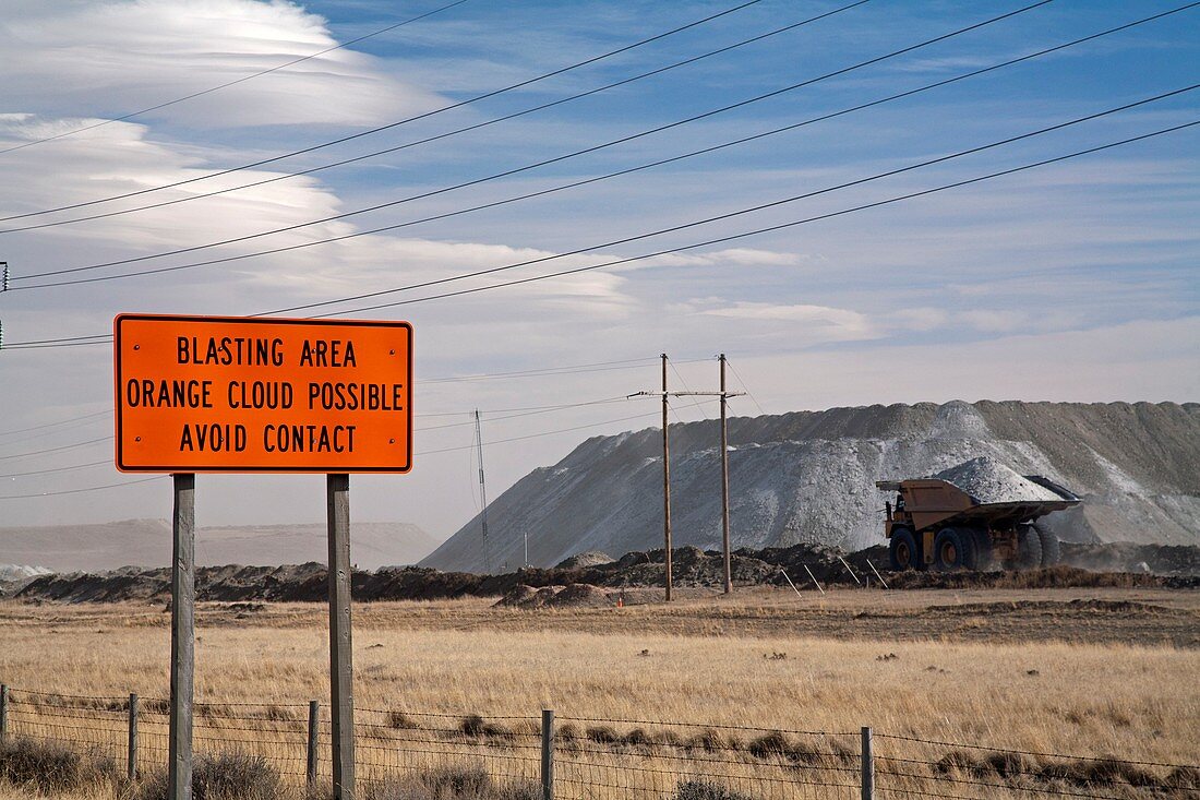 Coal mine warning sign