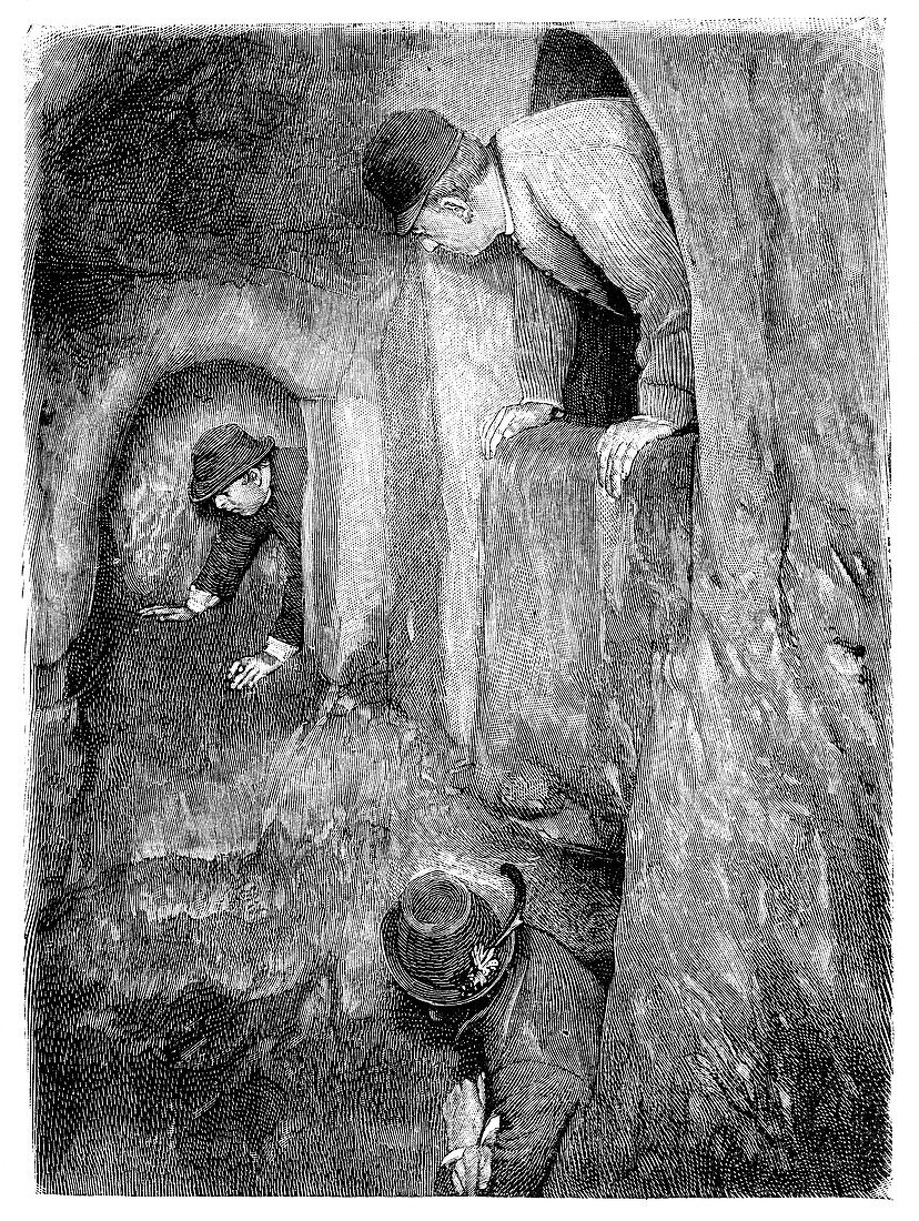 Caving in Switzerland,19th century