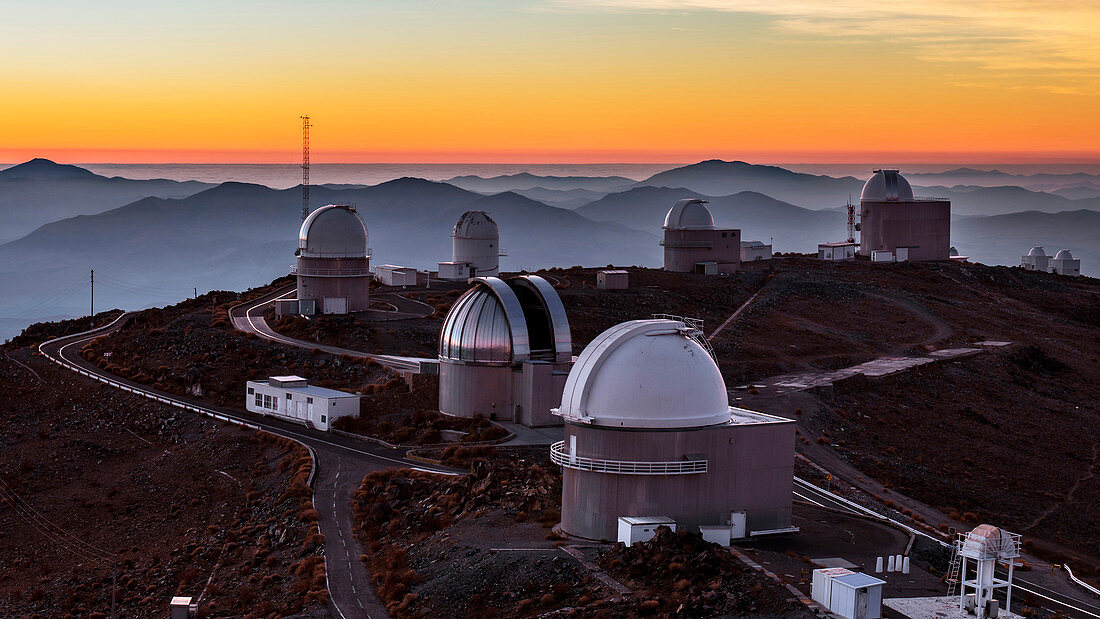 La Silla Observatory at dusk,Chile