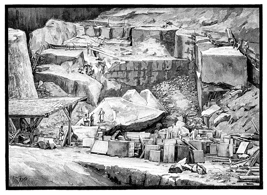 Marble quarry,19th century