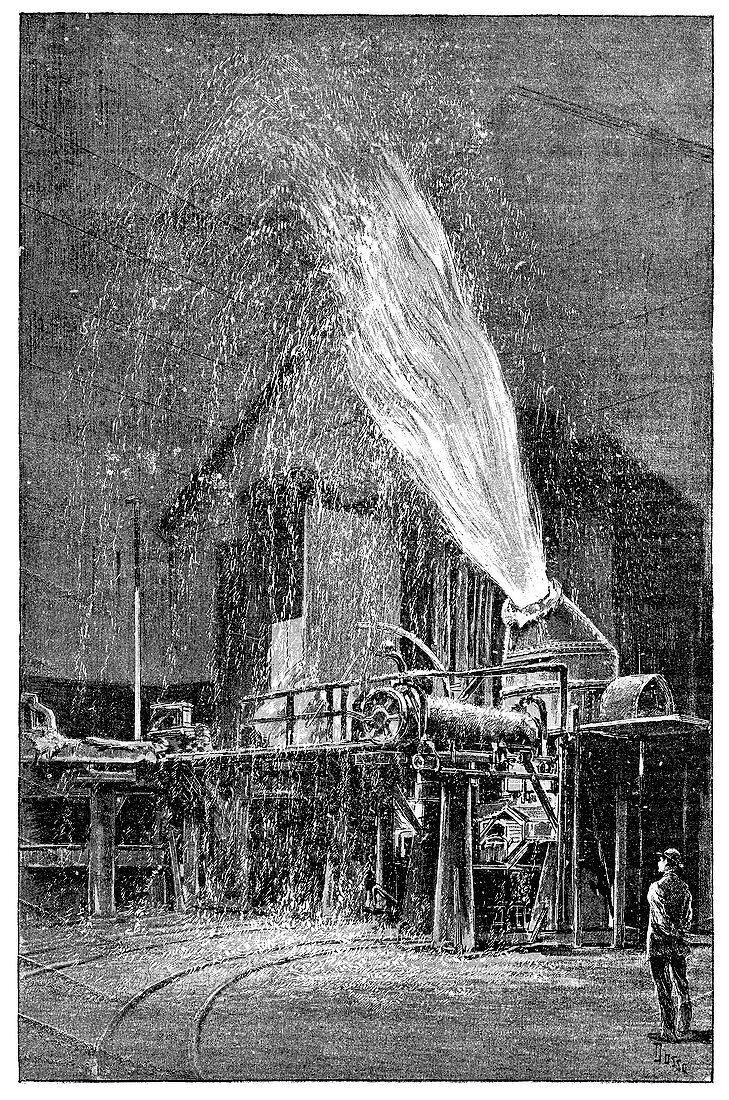 Steel industry furnace,19th century
