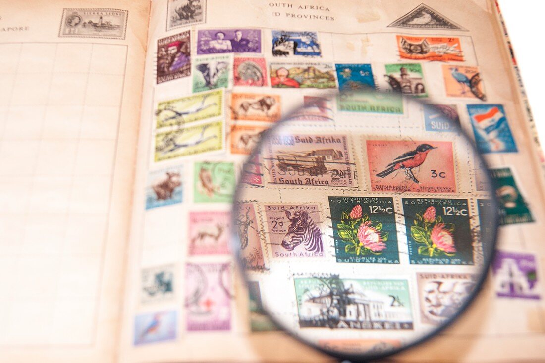 Stamp collecting hobby