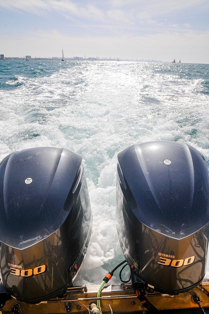Two outboard engines