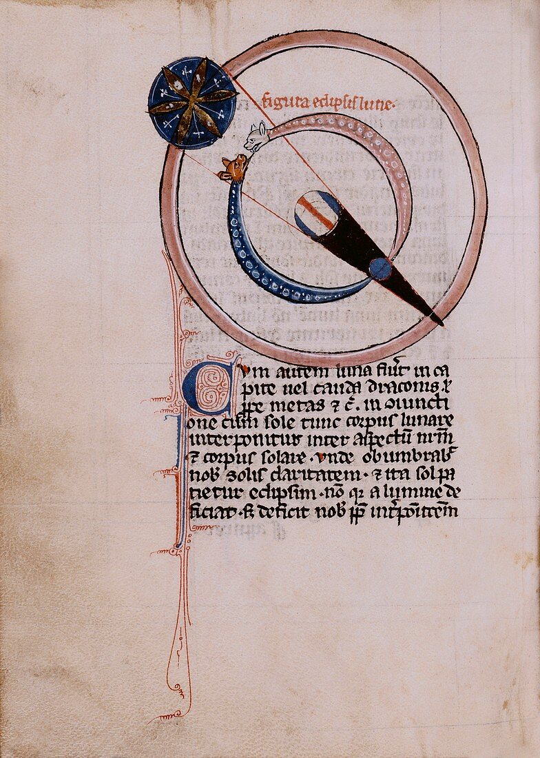 Medieval depiction of a lunar eclipse