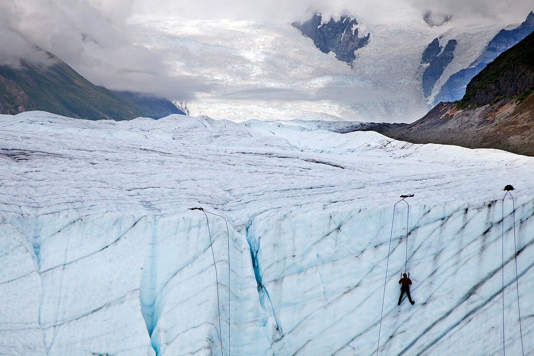 Ice climber on a glacier