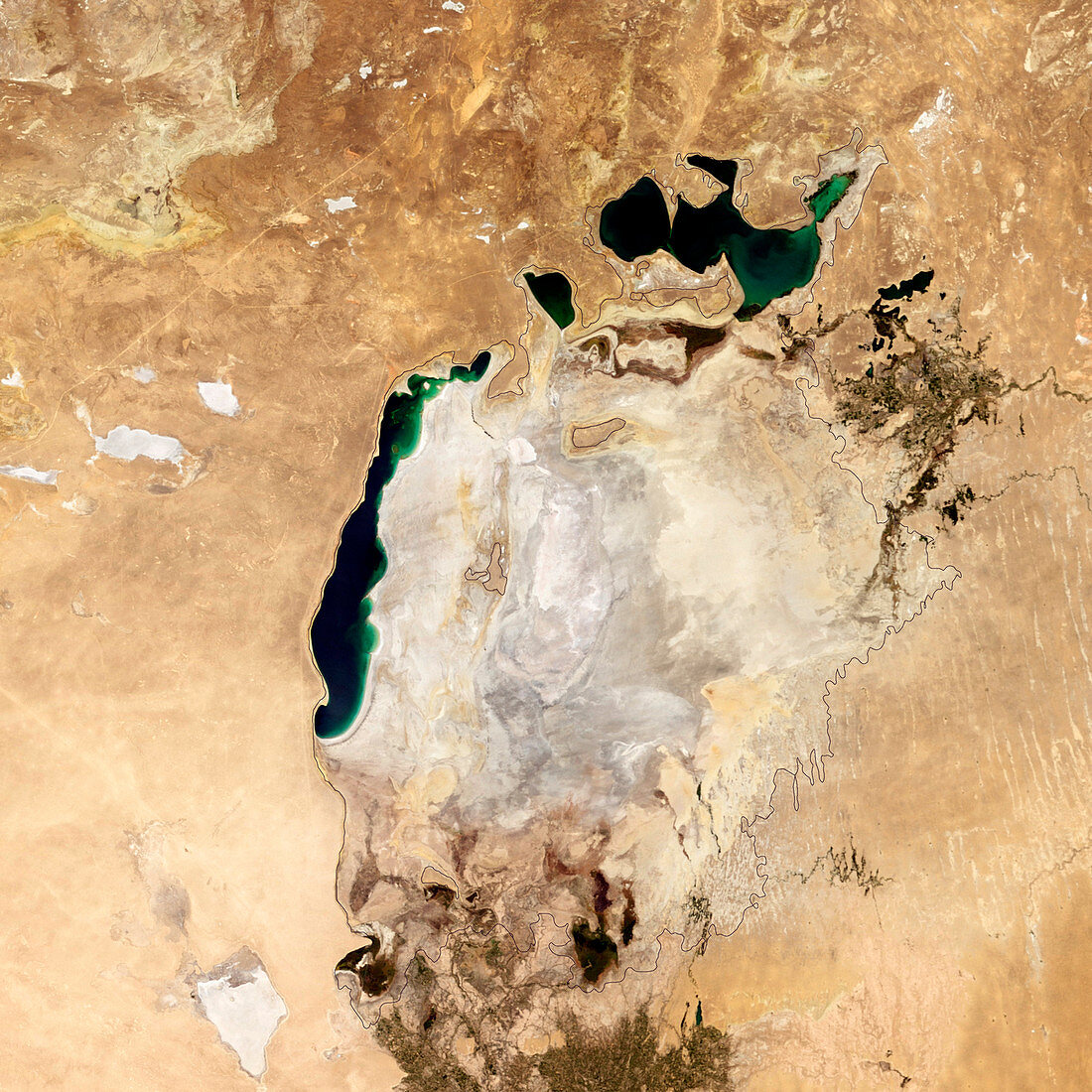 Aral Sea,satellite image,2014