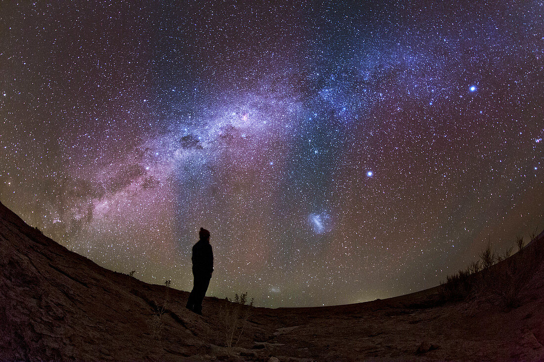 A stargazer observing the Milky Way