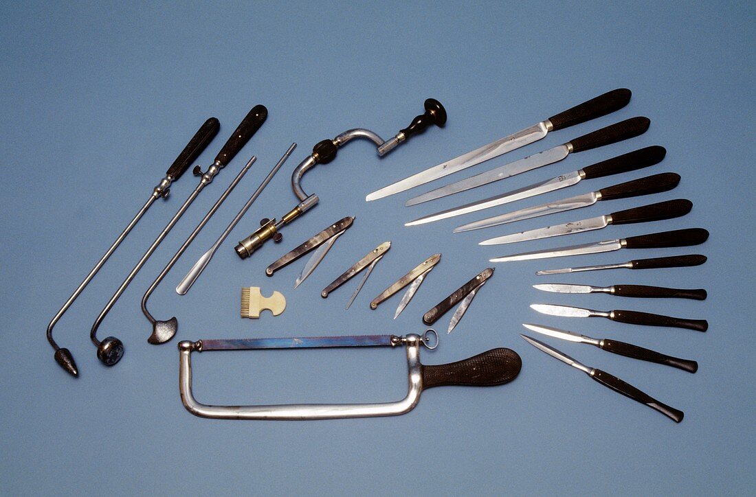 Surgical instruments,circa 1850