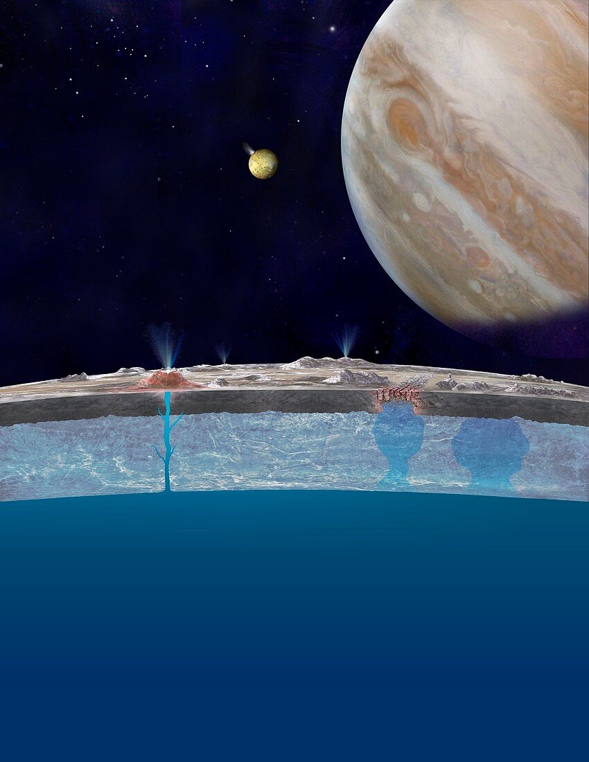 Europa's surface ocean,illustration