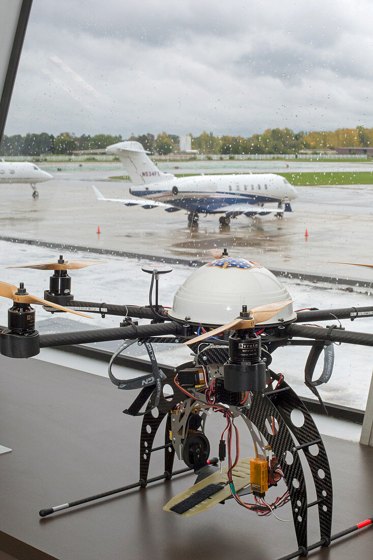 UAV drone at an airport