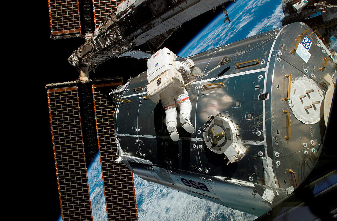 ISS Columbus module installation,2008