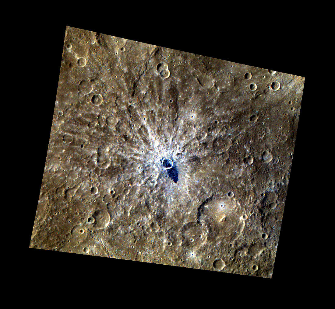 Crater on Mercury,MESSENGER image