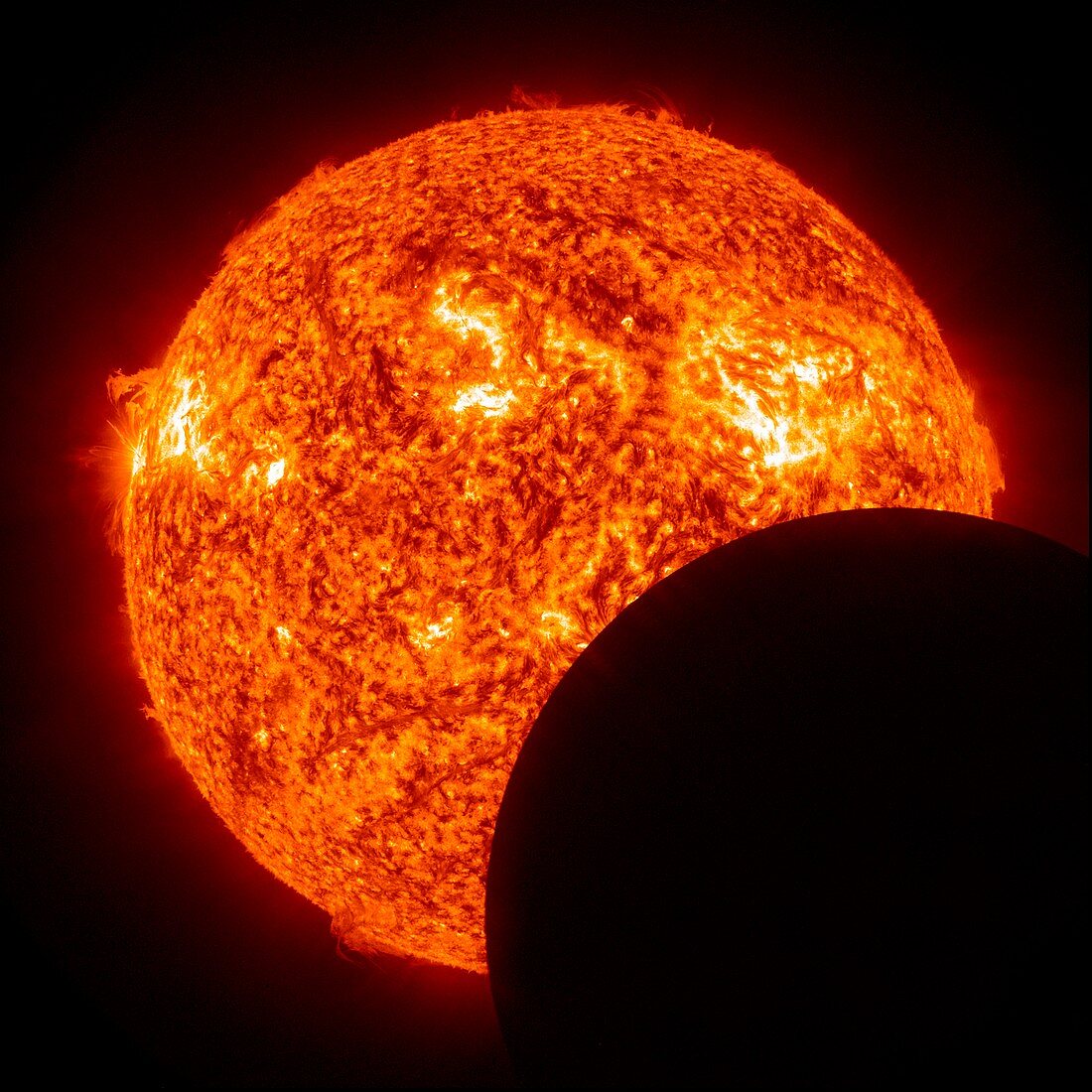 Moon transiting the Sun from the SDO