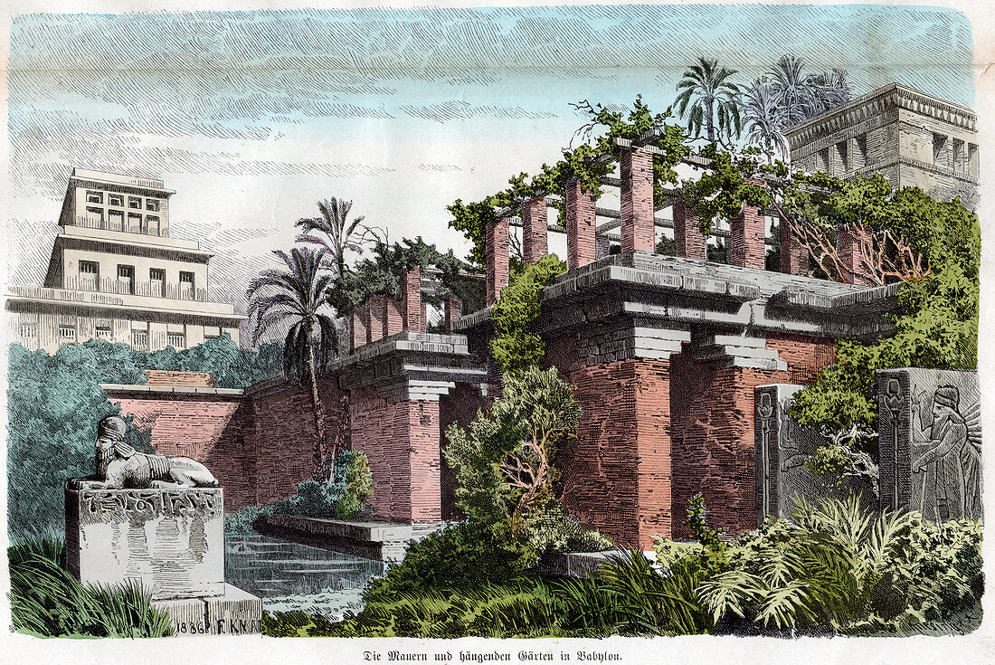 Hanging gardens of Babylon,illustration
