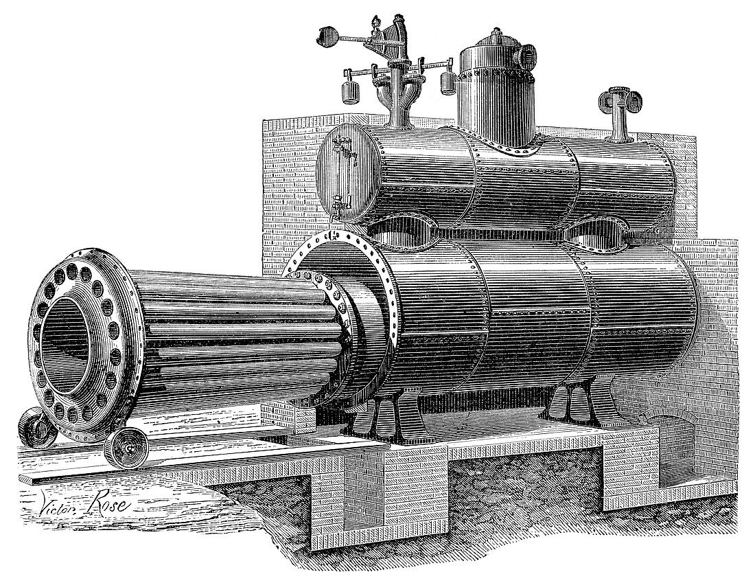 Removable-furnace boiler,19th century
