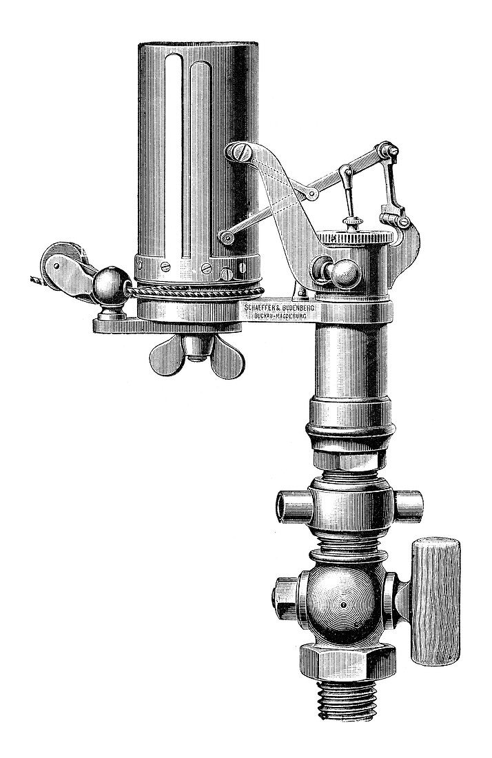 Steam engine indicator,19th century