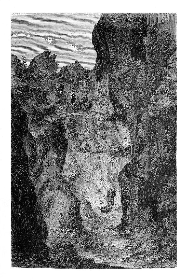 Zinc mine,19th century