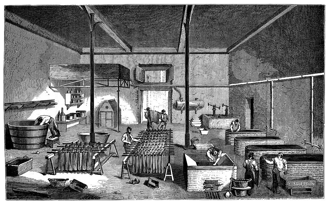 Dye factory,19th century