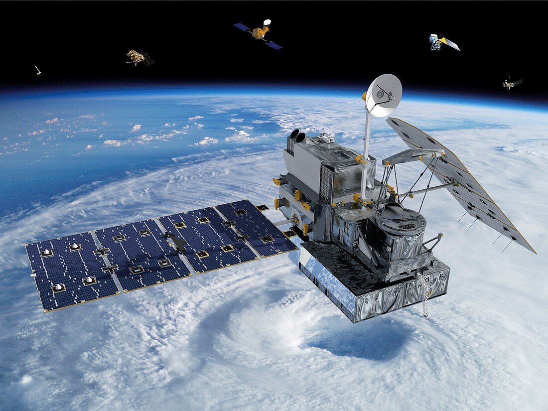 GPM rainfall satellite,illustration