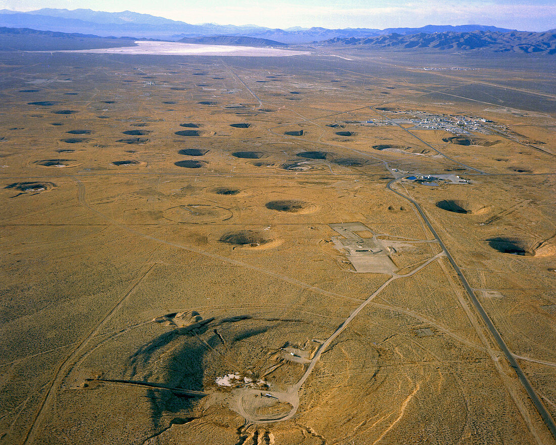 Nevada Test Site atom bomb craters